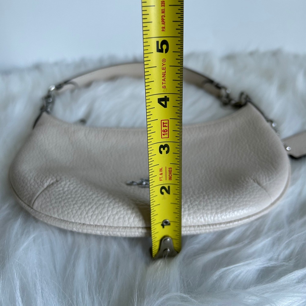 Coach Mini Payton Chalk White Pebbled Leather Hobo Bag Good - Picture 10 of 10